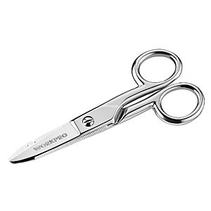 WORKPRO Electrician Scissors, 5-1/5 Inch Electrical Scissors with Stripping $9
