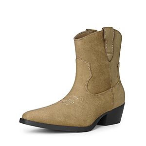 Dream Pairs Women's Faux Suede Slip-On Ankle Booties w/ Block Heel (4 colors) $21.99 + Free Shipping w/ Prime or on $35+