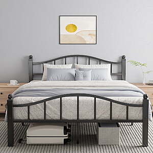 Metal Bed Frame, Noise-Free Design & Underbed Storage - Queen/$87.99, Full/$78.99, or Twin/$64.99 + free delivery
