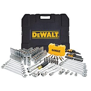 DEWALT Mechanic Tool Set with Case, Socket Set Metric and Standard Full, 1/4" & 3/8" Drive, Hex Keys and Specialty Tools, 168-Piece (DWMT73803) $134.99