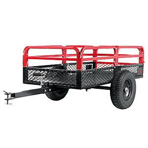 Big RED Heavy Duty ATV Trailer Steel Dump Cart: Yard Garden Trailer for Lawn Mower, Tractor, Garden Waste - 1,500lbs, 15 cu.ft Capacity $246.28