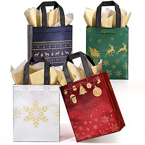 [Prime] 16-Pack 10" STYPOP Medium Christmas Gift Bags w/ Tissue Paper $10.19 + Free Shipping