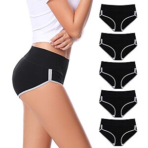 5-Pack CAILECOTTON Women's Cotton High Waisted Underwear (size S-XXL, 2 colors) $9.99 + Free Shipping w/ Prime or on $35+
