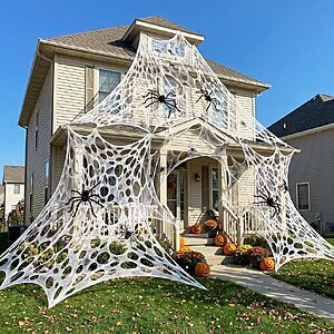 17' x 7' wymulot Uncut Giant DIY Stretchy Spider Web Halloween Decoration w/10 Ground Nails $6.49 + Free Shipping w/ Prime or on $35+