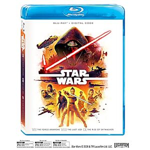 [YMMV, AC] $31.49 | Star Wars: Sequel Trilogy (Blu-ray + Digital HD) at Amazon