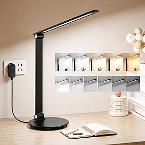 MONGERY LED Desk Lamp with USB Charging Port, Touch Control, 6 Brightness Levels 6 Color Temperatures $11.50 + Free Shipping w/ Prime