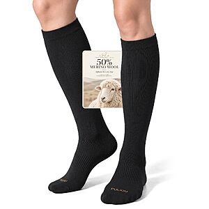 Amazon – PULIOU 15–20 mmHg Merino Wool Compression Socks - $12.99 w/ Code