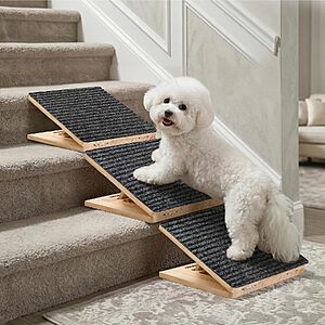 3-Pack Rayki Adjustable Pine Wood Foldable Dog Stair Ramp Wedges w/ Non-Slip Pads $35.99 + Free Shipping