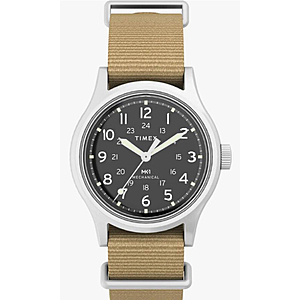 TIMEX Military Hand Wind Black Dial Men's Watch TW2Y12000 $109