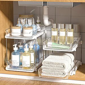 Delamu 2-Tier Multi-Purpose Bathroom Under Sink Organizers and Storage $25.98 + Free Shipping /w Prime