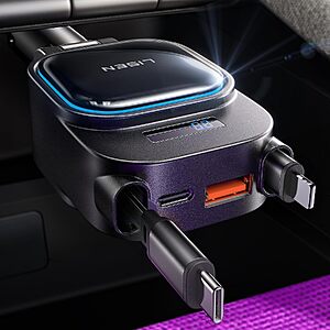 96W Lisen 24V 4-in-1 Retractable Car Charger w/ Dual 30W Built-In USB-C & Lightning Cables $9.89 + Free Shipping w/ Prime or on $35+