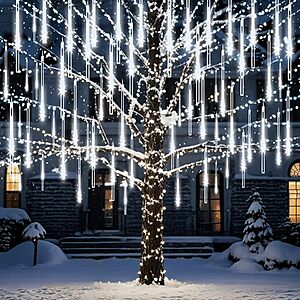 Prime: 38' ZPQBEYE 16-Tubes 384-LEDs Outdoor Meteor Shower Lights (White or Multicolor) $9.99 + Free Shipping
