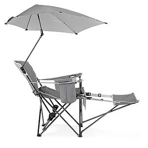Sport-Brella Grey Camping Chair, with Clamp-On Sun Shade 41.93 Walmart.com