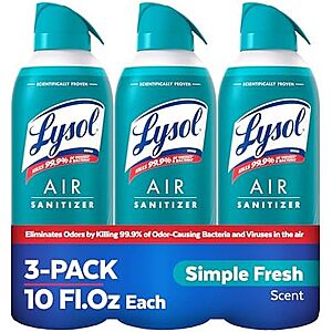 [SnS, AC] $10.34* | 3-Pk 10oz Lysol Air Sanitizer Spray (Various Scents) at Amazon ($3.45 each)