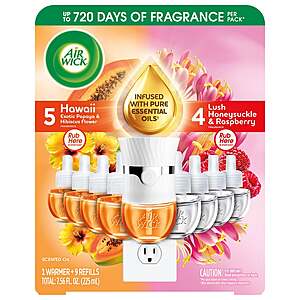 $14 Costco Airwick Scented Oils, 1 Plug-in + 9 Refills, Variety Pack, Assorted Scents (in warehouse deal)