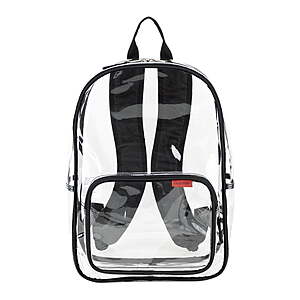 14.7L Eastsport 16" Success Clear PVC Backpack (Black) $3.30 & More + Free Shipping w/ Walmart+ or on $35+