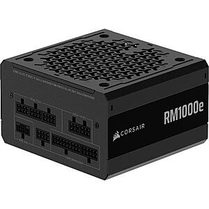 CORSAIR RM1000e (2025) ATX 3.1 PCIe 5.1 Ready 1000W Power Supply – Black $104.99