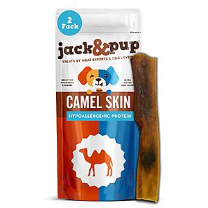 2-Count Jack&Pup Camel Skin Collagen Dog Chews (Hypoallergenic) $8.05 w/ S&S + Free Shipping w/ Prime or on $35+