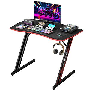 35" BestOffice Z-Shaped Gaming Desk (Black & Red) $47.54 + Free Shipping