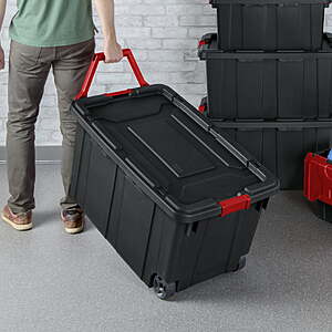 $35 FS Walmart 2-Ct 40-Gal Sterilite Wheeled Industrial Plastic Tote (4 Colors) $35