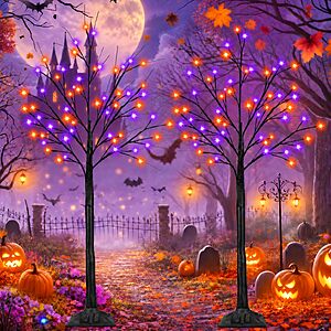 2-Pack 5' BHCLIGHT Halloween Black Tree w/ 200 LED $30.79 + Free Shipping w/ Prime or on $35+