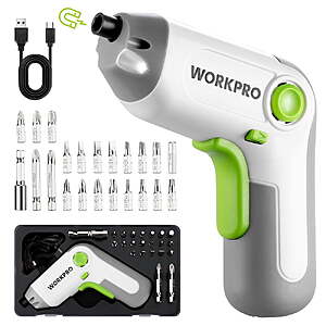 3.6V Workpro Cordless Rechargeable Screwdriver w/ 25-Piece Drill/Driver Bit Set & Case $19.99 + Free Shipping w/ Walmart+ or on $35+