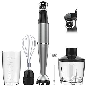 Turelar Immersion Blender Handheld Corded, 1100W 5 in 1 Hand Blender Set $35.95