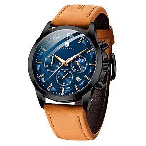 SAPPHERO Chronograph Watches for Men, Original Business Casual Analog Watch $33.99