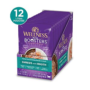 12 pack Wellness Bowl Boosters Tuna and Shrimp - Amazon $4.07