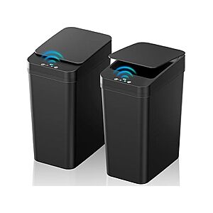 2-Pack 2.2-Gal Koeyle Touchless Motion Sensor Bathroom Trash Can w/ Lid (Black) $22.99 + Free Shipping w/ Prime or $6 Fee per Order