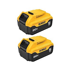 $94 | 2-ct DeWALT 20V MAX 5Ah Battery Kit at Woot!