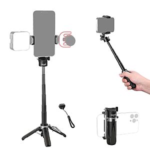 Neewer 3-in-1 Selfie Stick Tripod Stand w/ Detachable Bluetooth Remote (Black) $7.96 + Free Shipping w/ Prime or on $35+