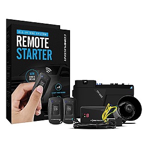 Compustar - RS1B2AS-KIT 1-Way Remote Start & Security System, 1500ft Range, 2 Remotes, 1-Button, Basic Install Included - Black $499.99 Bestbuy.com
