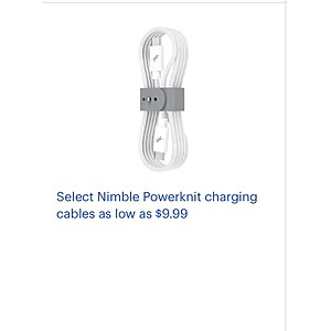 Select Nimble Powerknit charging Cables as low as $9.99 Bestbuy.com