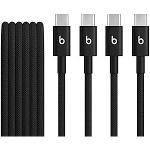 $14* | 2-Pk 5-ft Beats USB-C to USB-C Charging Cables (Black) at Amazon