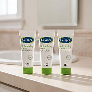 [SnS] $10.42* | 3-Pack 3-Oz Cetaphil Moisturizing Cream for Sensitive Skin (Fragrance Free) at Amazon