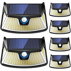 $17.50* | 6-Pk BUCASA 850LM 152-LED Solar 270° Wide-Angle Motion Sensor Outdoor Light at Amazon