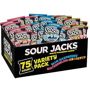 [SnS] $9.35* | 75-Count 0.5-Oz Sour Jacks Sour Gummy Wedges Variety Pack at Amazon