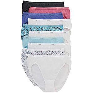 $11.99* | 10-Pk Hanes Women's Tagless Cotton Underwear (Bikini, Briefs, High Cut) at Amazon