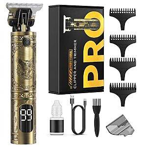 [Prime] Solati Cordless Beard Trimmer and Hair Clipper Body Grooming Trimmer w/ 4 Edger Guide Combs (Vintage Gold) $9.99 + Free Shipping