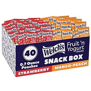 [SnS, AC] $10.79 | 40-Pack 0.7-Oz Welch's Fruit Snacks, Fruit 'n Yogurt Variety Pack at Amazon (27￠ each)