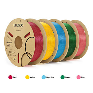 5x 1kg Elegoo PLA Translucent 3D Printer Filament (3 Bundle Options) $52 + free s/h