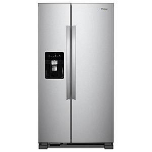 Whirlpool 24.6-cu ft Standard-Depth 36-in Wide Side-by-Side Refrigerator with Ice Maker ,Water and Ice Dispenser Fingerprint Resistant Stainless $1149
