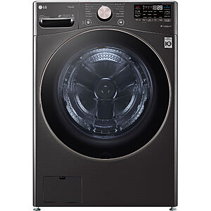 LG TurboWash 360 High Efficiency Stackable Medium ( 4.5-cu ft ) Front Load Washer ( Black Steel ) | WM4000HBA $949