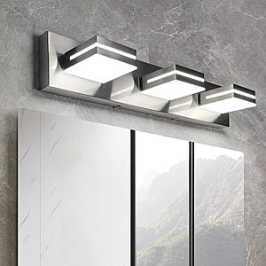 OKELI 3 Light Bathroom Vanity Light Brushed Nickel Modern 24W LED Dimmable Vanity Light Over Mirror $29.6