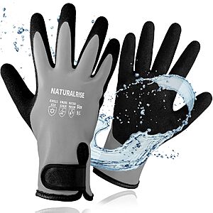 Naturalrise Gloves for Men & Women,Winter Work Gloves for Cold Weather,Waterproof Work Gloves $5.99