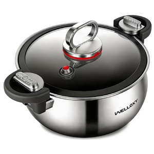 WELLOXY Stainless Steel Stock Pot 7.5Qt - Vented Tight Lid, Quick Cooking $33.99
