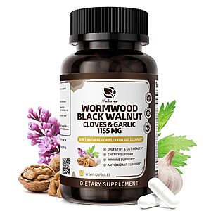 Lukaree 16-in-1 Wormwood Black Walnut Clove Cleanse - Gentle Gut Health $9.99