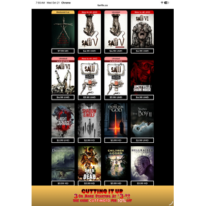 Fanflix Cutting It Up Sale 3 or more starting at $3.99 Each Use code CUTTING10 for extra 10% Off