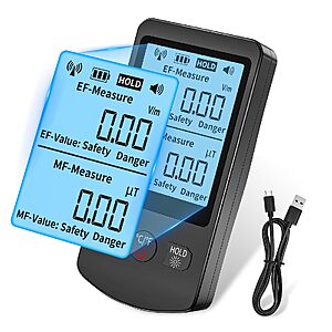 Color Tree EMF Meter 3-in-1 Radiation Detector, Temperature Measure - $14.39 AC